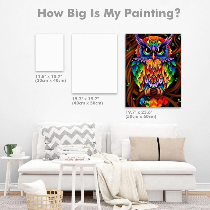 Abstract Owl Painting - Painted Memory