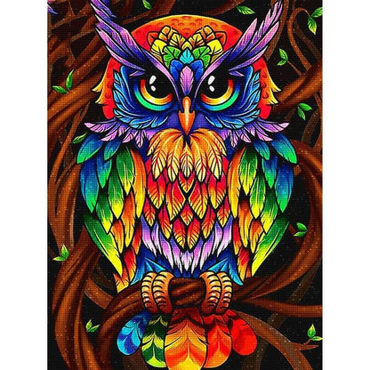 Abstract Owl Painting - Painted Memory