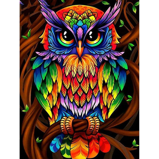 Abstract Owl Painting - Painted Memory