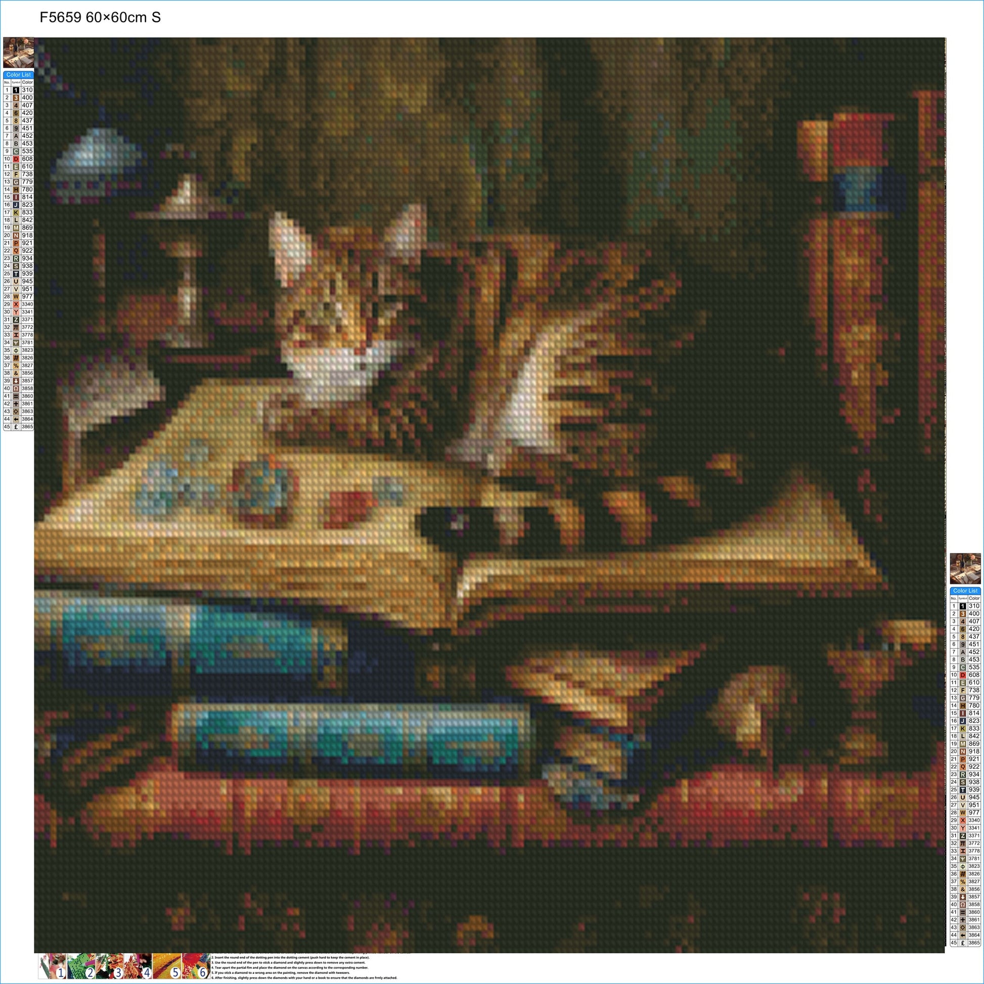 Book-loving Cat Buddy - Diamond Kit - Painted Memory