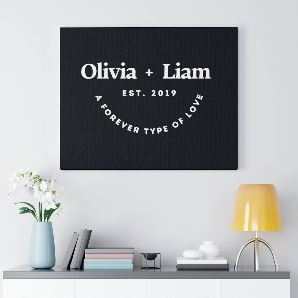 Custom Name & Date Canvas - Painted Memory