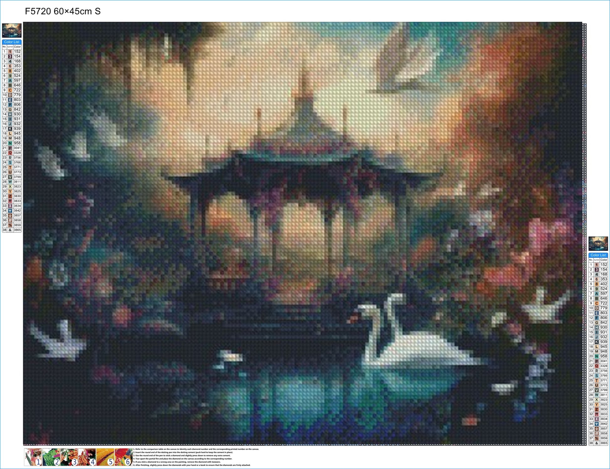 Elegant Swan Retreat - Diamond Kit - Painted Memory