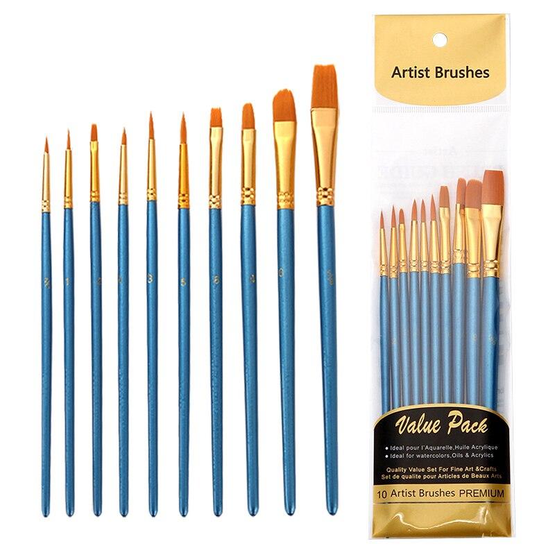 10pc Acrylic Brush Set