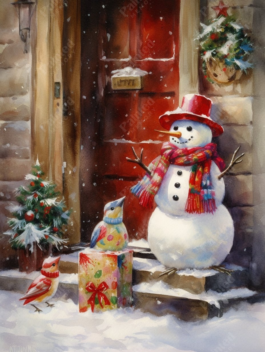 Fanciful Snowman - Diamond Kit - Painted Memory