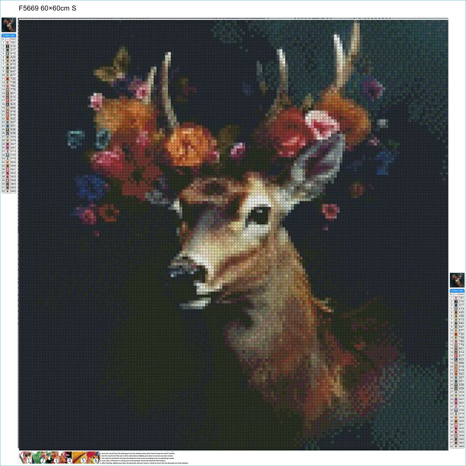 Floral Antler Beauty - Diamond Kit - Painted Memory