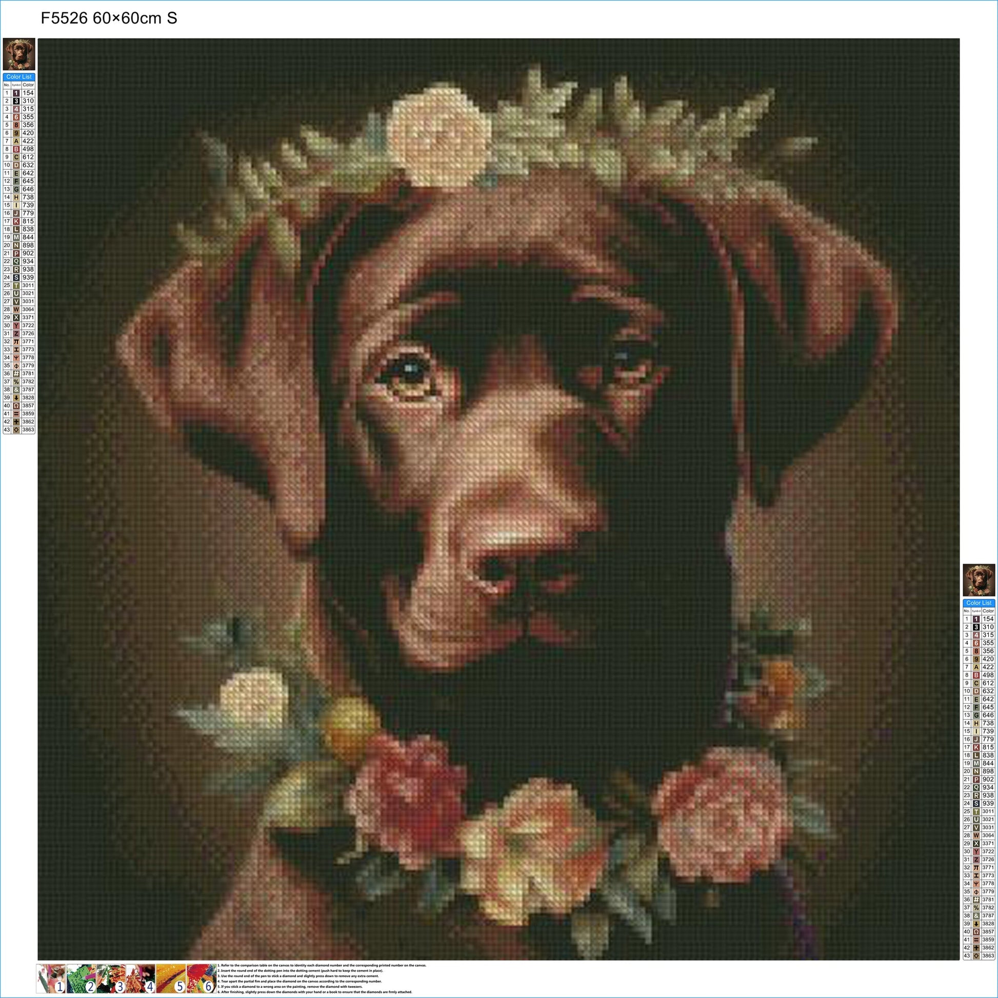 Flower Crowned Dog - Painted Memory