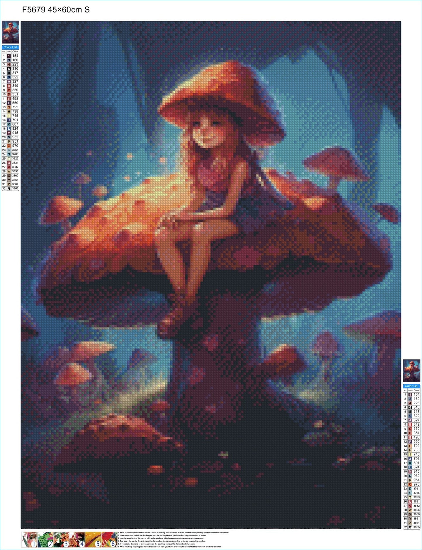 Mushroom Fairy - Diamond Kit - Painted Memory