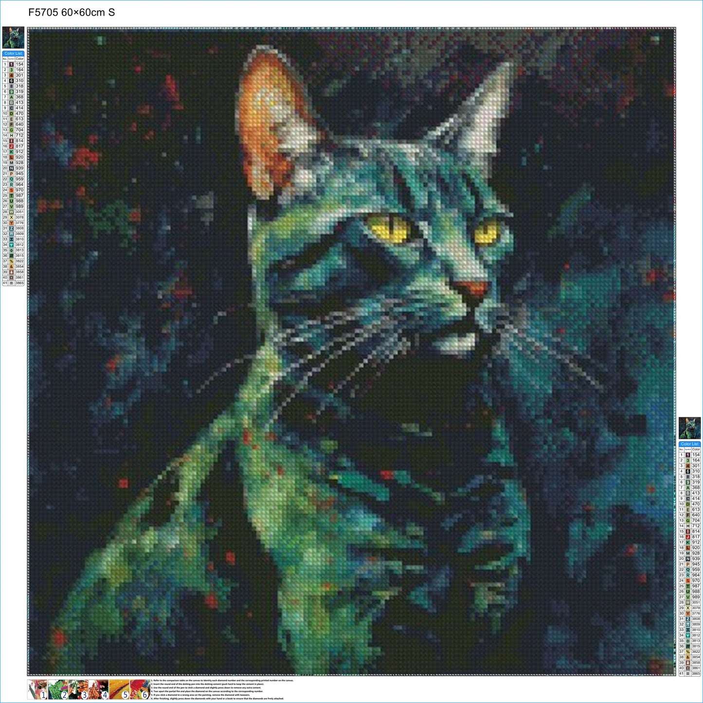 Noir Feline Impression - Diamond Kit - Painted Memory