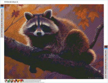 Racoon Striking Pose - Diamond Kit - Painted Memory