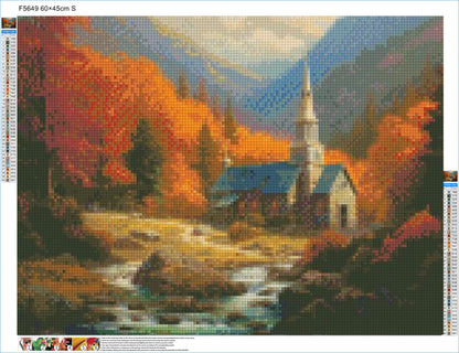 River by the Church - Diamond Kit - Painted Memory