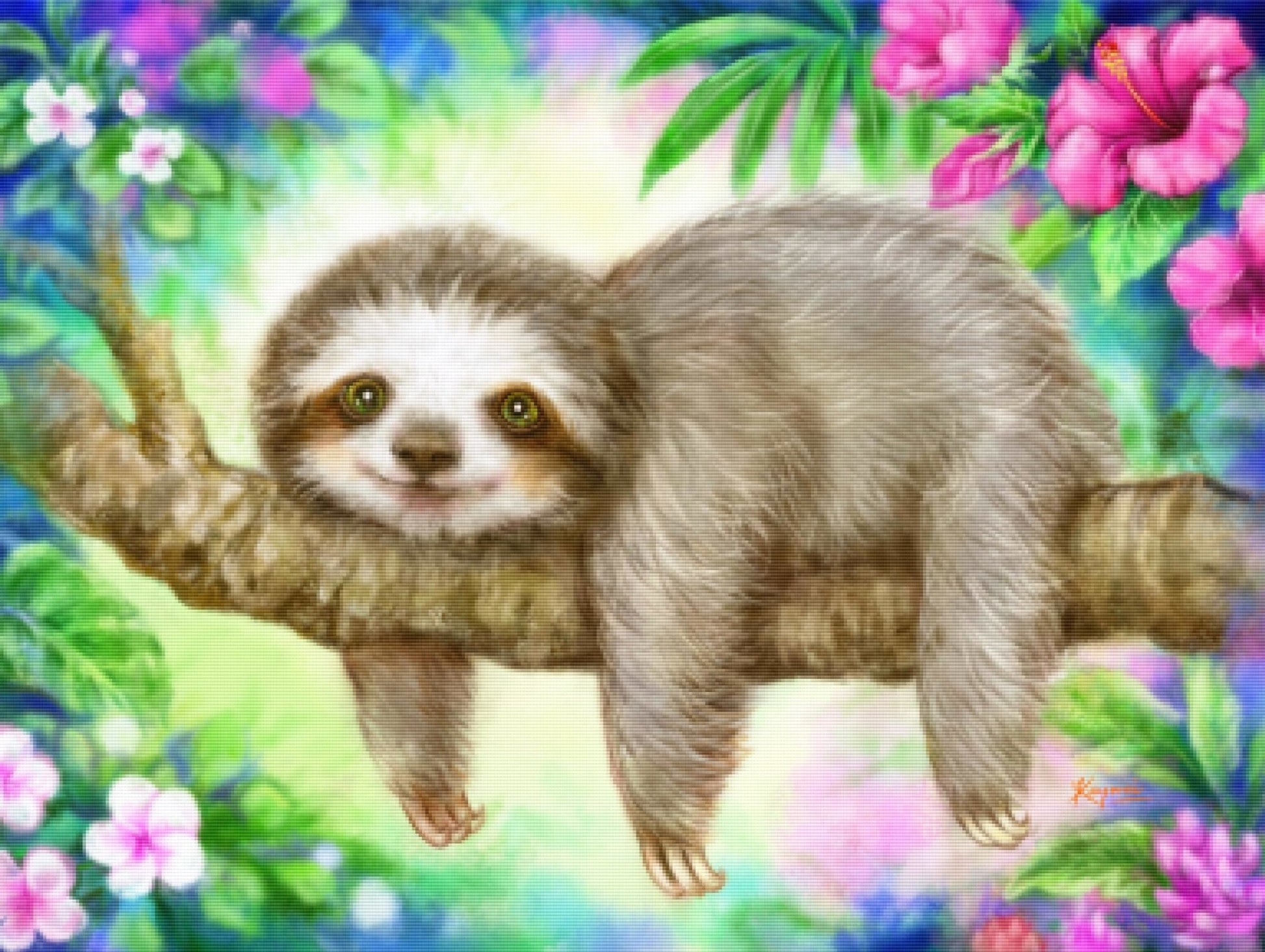 Sloth Lazy Morning (2-4 Day Shipping) - Painted Memory