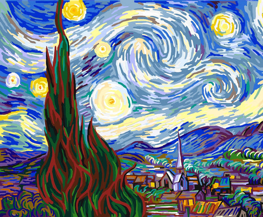 Starry Night - Painting by Numbers - Painted Memory