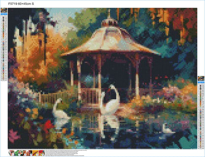 Swan Lake Gazebo - Diamond Kit - Painted Memory