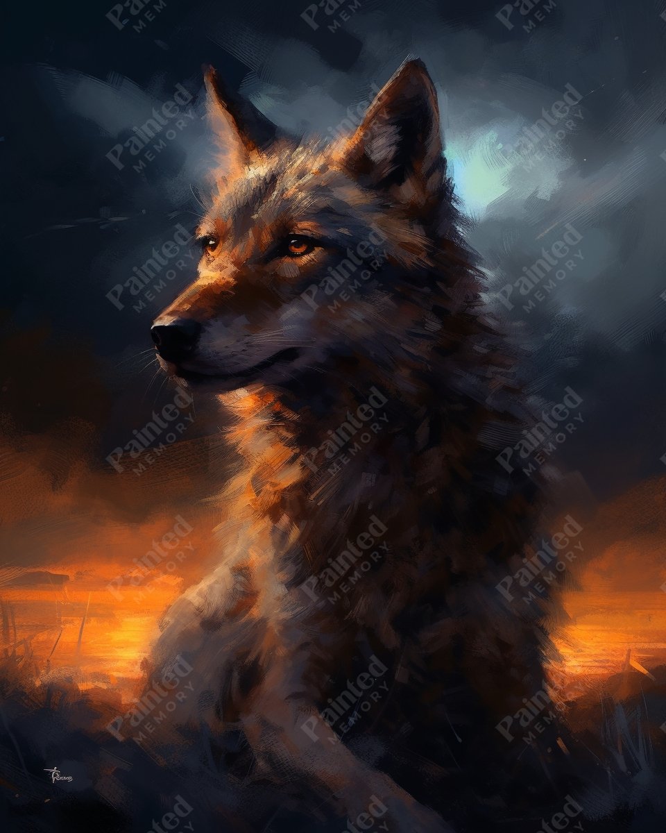 The Watchful Wolf - Diamond Kit - Painted Memory