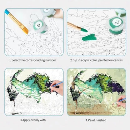 US Travel Map - Custom Paint By Numbers Kit - Painted Memory