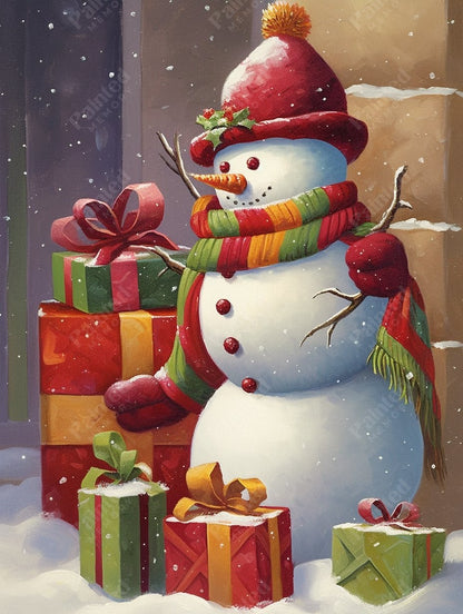 Whimsical Snowman - Diamond Kit - Painted Memory